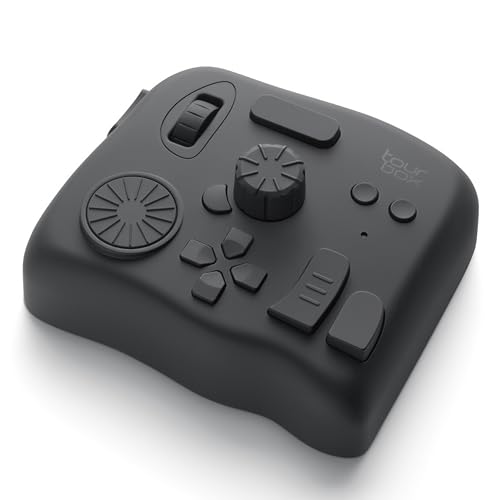 TourBox Elite, Bluetooth Editing Controller für Foto Video Ilustration, Makro Tastatur für Grafiktablett, Photoshop Lightroom Premiere Davinci Resolve Final Cut Pro Programmierbar Keyboard, Schwarz von TOUR BOX