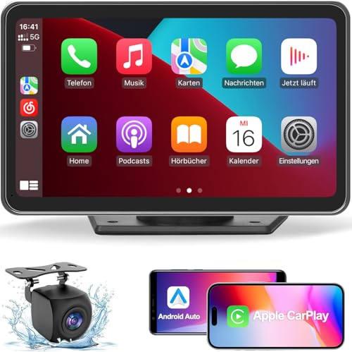 TOUTBIEN Tragbares Autoradio kompatibel mit CarPlay und Android Auto, 7 Zoll Car Stereo mit 1080P Rückfahrkamera Unterstützt Bluetooth-Freisprecheinrichtung, Siri/G0ogle Assistant, GPS Navigation von TOUTBIEN