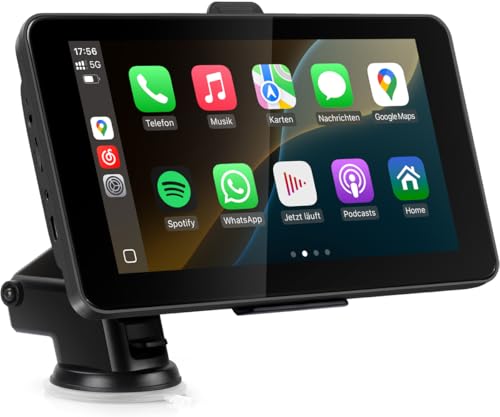 Wireless CarPlay & Android Auto, TOUTBIEN Tragbares Autoradio 7 Zoll Audioempfänger, Unterstützt Bluetooth-Freisprecheinrichtung/Sprachsteuerung/GPS Navigation/FM/Mirror-Link für Auto/LKW/Motorhome von TOUTBIEN