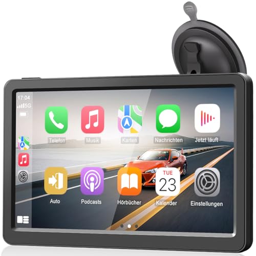 Wireless CarPlay & Android Auto, Tragbares Autoradio 9 Zoll IPS Touchscreen Display, Unterstützt Bluetooth-Freisprecheinrichtung/Sprachsteuerung/FM/AUX/Mirror-Link für Auto/LKW/Motorhome von TOUTBIEN