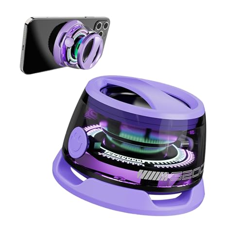 Magnetischer Bluetooth-Lautsprecher, Tragbarer Magnetischer Bluetooth Lautsprecher mit 3D-Raumklang RGB-Beleuchtung IPX5 Wasserdicht Mini Lautsprecher für Handy für Reisen, Sport, Outdoor (Lila) von TOWEBOORY