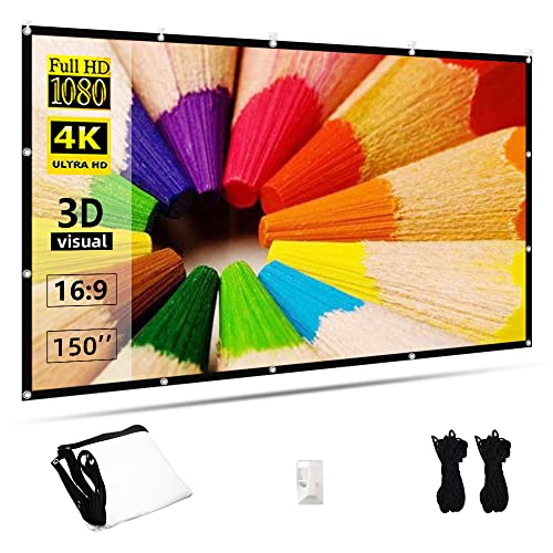 Beamer Leinwand 150 Zoll, TOWOND 16:9 HD projektor leinwand Faltbare und tragbare Anti-Falten Doppelseitige Outdoor Movie leinwand Projektion Indoor für Heimkino 130×73 Zoll Beamer Leinwand 150 Zoll, TOWOND 16:9 HD projektor leinwand Faltbare und tragbare Anti-Falten Doppelseitige Outdoor Movie leinwand Projektion Indoor für Heimkino 130×73 Zoll von TOWOND