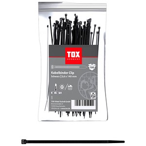 100 TOX Kabelbinder Clip schwarz von TOX
