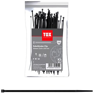 100 TOX Kabelbinder Clip schwarz von TOX