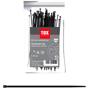 100 TOX Kabelbinder Clip schwarz von TOX