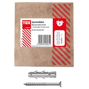 TOX BARRACUDA 013601041 Dübel mit Schrauben Ø 6 mm x 30 mm, 6 St. TOX BARRACUDA 013601041 Dübel mit Schrauben Ø 6 mm x 30 mm, 6 St. von TOX
