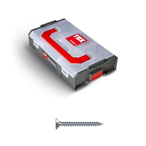 TOX L-BOXX Mini Spanplattenschrauben 3 + 3,5 mm Sortiment TX, individuell anpassbar, stapel- & untereinander verklickbar, inklusive Holzschrauben mit TX Antrieb, 700 tlg., 094903206 von TOX