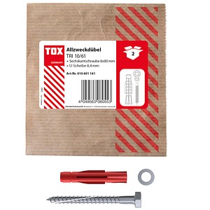 TOX TRI 10/61 010601161 Dübel-Schrauben Set Ø 10,0 mm x 61,0 mm, 2 St. von TOX