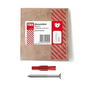 TOX TRI 6/51 010601061 Dübel-Schrauben Set Ø 6,0 mm x 51,0 mm, 4 St. von TOX