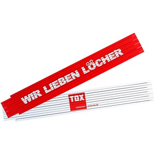 TOX WIR LIEBEN LÖCHER Meterstab Holz von TOX