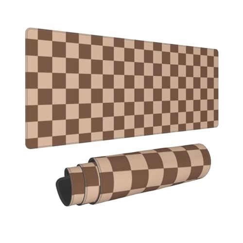 TOXXU Kariertes großes Gaming-Mauspad für Damen und Herren, mit rutschfester Unterseite, Schachbrettmuster, erweitertes XL-Mauspad, Schreibtischunterlage mit genähten Kanten für den Schreibtisch, 80 x TOXXU Kariertes großes Gaming-Mauspad für Damen und Herren, mit rutschfester Unterseite, Schachbrettmuster, erweitertes XL-Mauspad, Schreibtischunterlage mit genähten Kanten für den Schreibtisch, 80 x von TOXXU