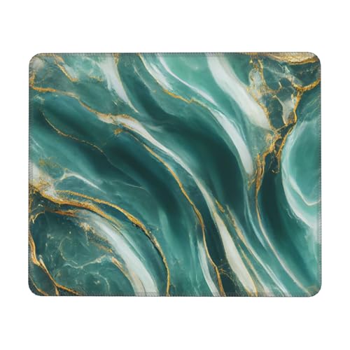 TOXXU Mauspad mit genähtem Rand, rutschfeste Gummiunterseite, quadratisch, niedliches Mauspad für Computertisch, 26 x 21 cm, Grün von TOXXU