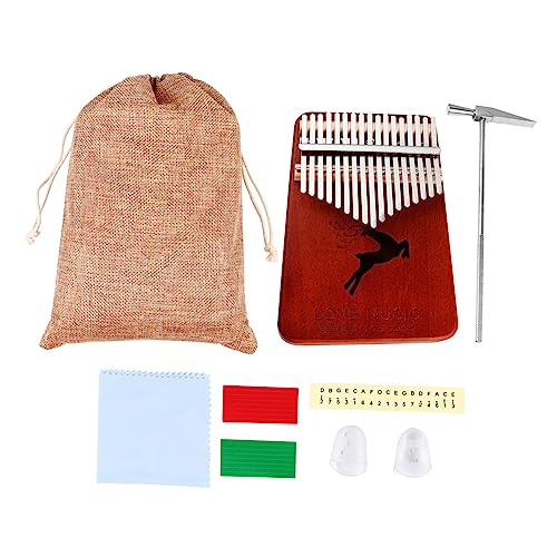 TOYANDONA 1 Satz 17 Daumenklavier mit 17 Tönen pädagogisches Musikinstrument Fingerklavier Kalimba-Klavier Fingerinstrument Kalimba Daumenklavier hölzern Coffee von TOYANDONA