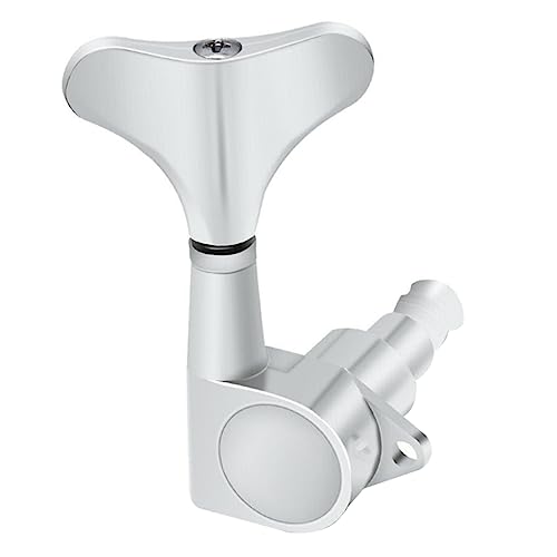TOYANDONA 1 Satz Saiten Tuner Bass-Stimmtasten Eingang Dreher Gitarren-Stimmwirbel, Stimmgerät, Maschinenkopf Stimmköpfe für Bässe Langlebige Zink-Hartmetall-Legierung Silver von TOYANDONA
