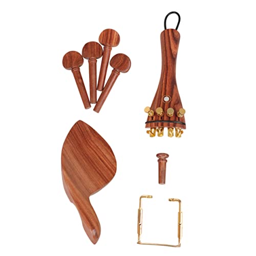 TOYANDONA 1 Set Violinenzubehör Violinenteil Geige Violine Saitenhalter Stimmgerät Brücke Violinen Endstiftteile Instrumentenreparaturzubehör Violinenersatzteil Jujube Holz * Legierung von TOYANDONA