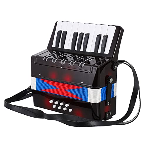 TOYANDONA 1 Stück Akkordeon Anfänger Akkordeon Musikinstrumente Für Kind Akkordeon Akkordeon Kleines Akkordeon Schwarz Plastik von TOYANDONA