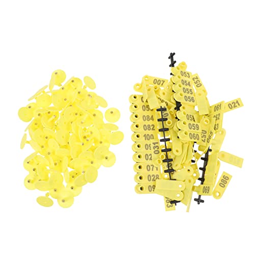 TOYANDONA 100 Stück Unterschreiben Sie mit dem Wort Ohr nummerierte Ohrmarken für Schafe Kuhohr Identifikation Rinder-Tags Schild Tiernummer-Tags Ohrhörer Kuh Plastik Yellow TOYANDONA 100 Stück Unterschreiben Sie mit dem Wort Ohr nummerierte Ohrmarken für Schafe Kuhohr Identifikation Rinder-Tags Schild Tiernummer-Tags Ohrhörer Kuh Plastik Yellow von TOYANDONA