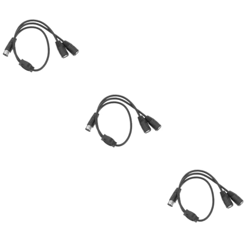 TOYANDONA 3 Stück Audio Kabel Männlich Midi-splitterkabel Lärm Dual Rechts Teilt Multi Koax Weiblich Einzel Auto Koppler Splitter-adapter Verlängerung Lautsprecher Pvc Black von TOYANDONA
