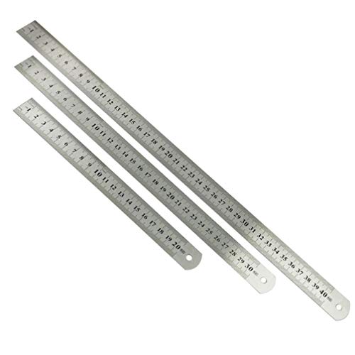 TOYANDONA 3 Stück Edelstahl Metall Lineal zum Zeichnen Büro Ingenieurschule 20Cm 30Cm 40Cm von TOYANDONA