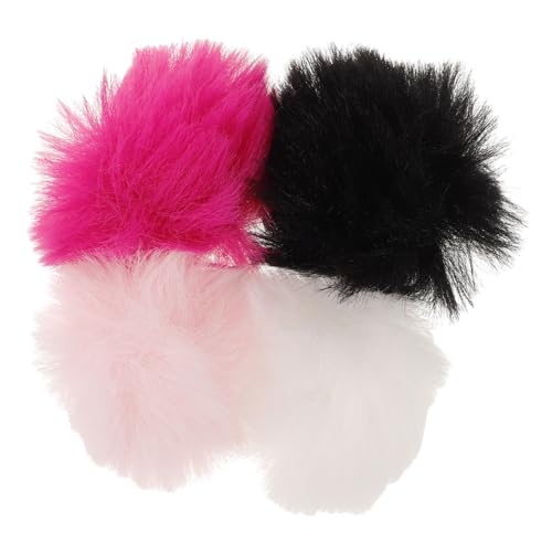TOYANDONA 4 Stück Mikrofon-Windschutz Mikrofon-Windabdeckung pelziger Mikrofonwindscheibe -Muff David schützend Mikrofonfell-Windschutzscheibe winddichte Abdeckung für Mikrofon Polyester von TOYANDONA