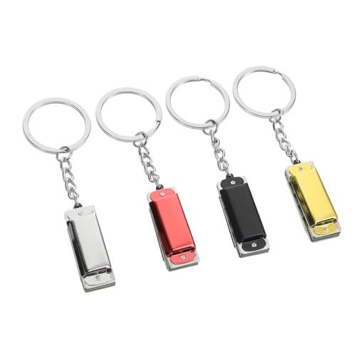 TOYANDONA 4Stücke Metall Mundharmonika Schlüsselanhänger Dekorative Hängende Anhänger für Taschen und Rucksäcke Einzigartiger DIY Schlüsselanhänger für von TOYANDONA