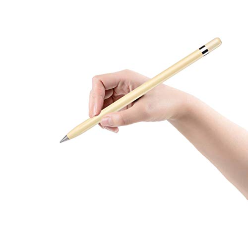 TOYANDONA Inkless Pen Eternal Everlasting Pencil Metal Writing Essentials Business Office Pen for Journal Travel School New Year Gift Khaki von TOYANDONA