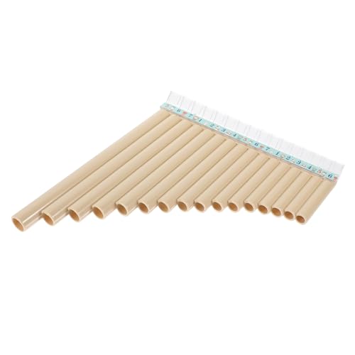 TOYANDONA Panflöte 16 Pfeifen kinderinstrumente kinder musikinstrumente Klangvolle Panflöte Recorder Blockflöten Musikinstrumente räucherschale Reihe Anfänger Reihenflöte ABS-Harz Weiß von TOYANDONA