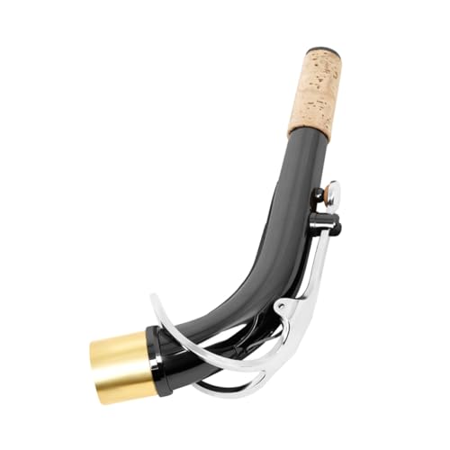 TOYANDONA Saxophon Gebogener Hals Nacken Alt Mundstück Saxophonzubehör Saxophon Hals Saxophon-teile Saxophon Gerader Hals Saxophon-ersatzhals Sax Hals Silver Messing Schwarz Vernickelt von TOYANDONA