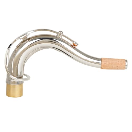 TOYANDONA Tenor Bend Neck Saxophon Ersatz Hals Sax Bend Sax Neck Saxophon Hals Ersatz Saxophon Bend Saxophon Sax Tenor Sax Zubehör Altsaxophon Zubehör Silber von TOYANDONA