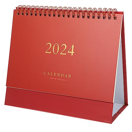 TOYANDONA Tischkalender 2023–2024 Aufklappbarer Monatlicher Tischkalender (7 5 X 6 4) Von Juli 2023 Bis Dezember 2024 Stehender Tischkalender Für Das Akademische Jahr Mit Weinroter von TOYANDONA