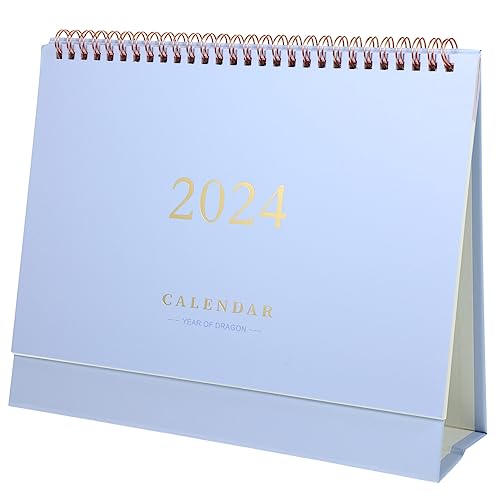 TOYANDONA Tischkalender 2024 Kleiner Kalender 2024 Countdown-tischkalender Wandkalenderplaner Kalender 2023-2024 2024 Tageskalender Bürobedarf Haushalt Muschelschale Aufstehen Violett Papier von TOYANDONA