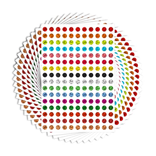 3520 Stück Laser Punkt Aufkleber, 6 mm Farbige Punkte Aufkleber Runde Dot Aufkleber Kleine Kreisetiketten für Kinder Erwachsene Etikettierung Tagebuch Planer Scrapbooking (16 Farben) von TOYMIS