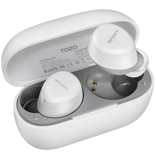 TOZO A1 Mini Bluetooth Kopfhörer 5.3 Kopfhörer Kabellos Bluetooth, In Ear Kopfhörer für kleine Ohren mit APP Steuerung, 32 Std Spielzeit Stereo Ohrhörer, IPX5 Wasserdicht Kabellose Kopfhörer - Weiß TOZO A1 Mini Bluetooth Kopfhörer 5.3 Kopfhörer Kabellos Bluetooth, In Ear Kopfhörer für kleine Ohren mit APP Steuerung, 32 Std Spielzeit Stereo Ohrhörer, IPX5 Wasserdicht Kabellose Kopfhörer - Weiß von TOZO