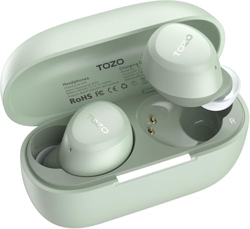TOZO A1 Mini Bluetooth Kopfhörer 5.3 Kopfhörer Kabellos Bluetooth, In Ear Bluetooth Kopfhörer mit APP Steuerung, 30 Std Premium Sound, IPX5 Wasserdicht Kabellose Kopfhörer für kleine Ohren - Grün von TOZO