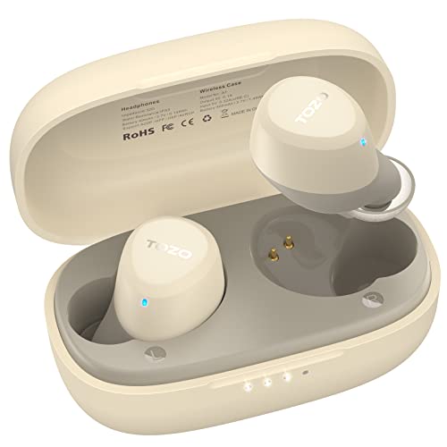 TOZO A1 Mini Bluetooth Kopfhörer, Kopfhörer Kabellos Bluetooth 5.3, Leichte Drahtlose In-Ear Kopfhörer Eingebautes Mic, Leicht Zu Tragen Ohrhörer Bluetooth (Kompatibel für kleine Ohren), Khaki von TOZO