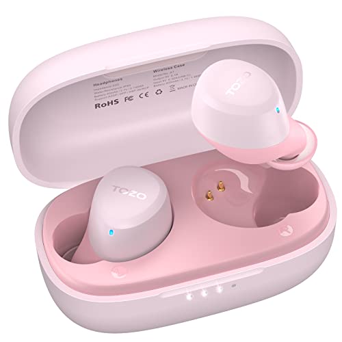 TOZO A1 Mini Bluetooth Kopfhörer, Kopfhörer Kabellos Bluetooth 5.3, Leichte Drahtlose In-Ear Kopfhörer Eingebautes Mic, Leicht zu Tragen Ohrhörer Bluetooth (Kompatibel für kleine Ohren), Rosa Gold von TOZO