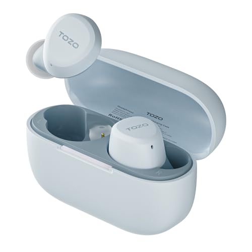 TOZO A1 Mini Bluetooth Kopfhörer 5.3 Kopfhörer Kabellos Bluetooth, In Ear Kopfhörer für kleine Ohren mit APP Steuerung, 32 Std Spielzeit Stereo Ohrhörer, IPX5 Wasserdicht Kabellose Kopfhörer - Blau von TOZO