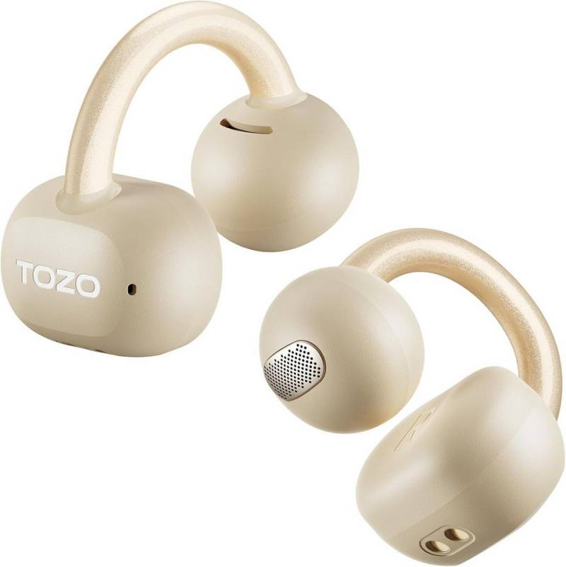 TOZO Bluetooth 5.4 Leicht und Bequem Clip Open-Ear-Kopfhörer (Federleichte Open-Ear-Kopfhörer mit klarem Klang, tiefem Bass, intuitiver Touch-Steuerung, IPX5-Wasserschutz und bis zu 40 Stunden Spielzeit für ganztägigen Komfort und Vielseitigkeit., Bluetooth, mit APP, 40 Std Spielzeit, LED-Anzeige für Sport) von TOZO