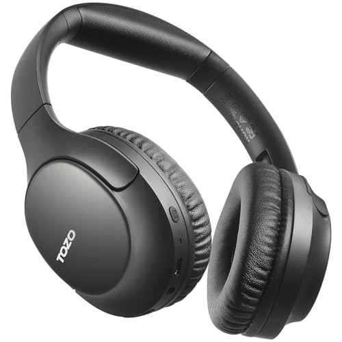 TOZO HA1 Faltbare Over Ear Kopfhörer 5.4 Bluetooth Kopfhörer, ENC Noise Cancelling Kopfhörer, Kopfhörer Kabellos Bluetooth mit App Steuerung, 70 Std Spielzeit Stereo Tiefer Bass, Schwarz von TOZO