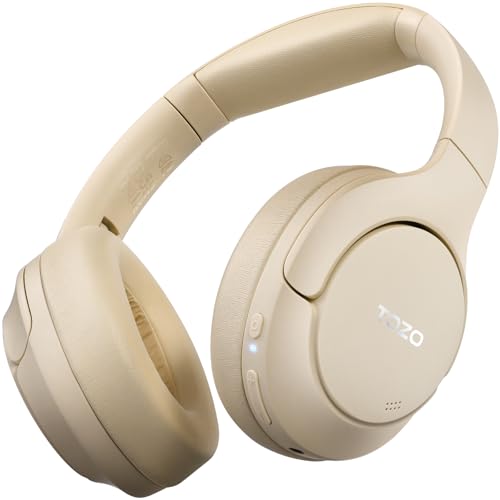 TOZO HT2 Over Ear Kopfhörer Bluetooth,Hybrid Active Noise Cancelling Kopfhörer,Kopfhörer Kabellos Bluetooth mit App Steuerung, Hi-Res Audio,60 Std Spielzeit,Tiefer Bass,Komfortable Ohrmuscheln,Khaki von TOZO