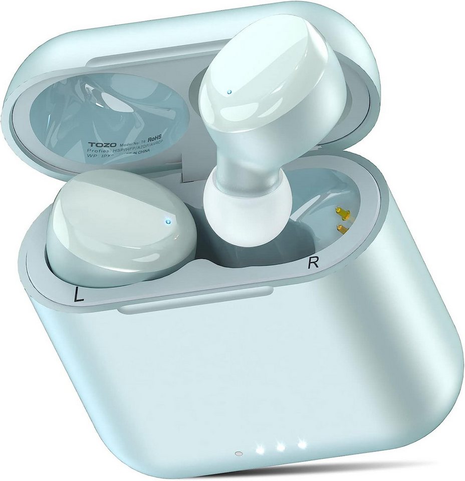 TOZO Kabellos Touch Control mit Kabellosem Ladecase, IPX8 Wasserdicht In-Ear-Kopfhörer (Ergonomisches Design für einen bequemen und sicheren Sitz den ganzen Tag., Ohrhörer Bluetooth, Integriertem Mikrofon, Premium-Tiefbass für Sport) von TOZO
