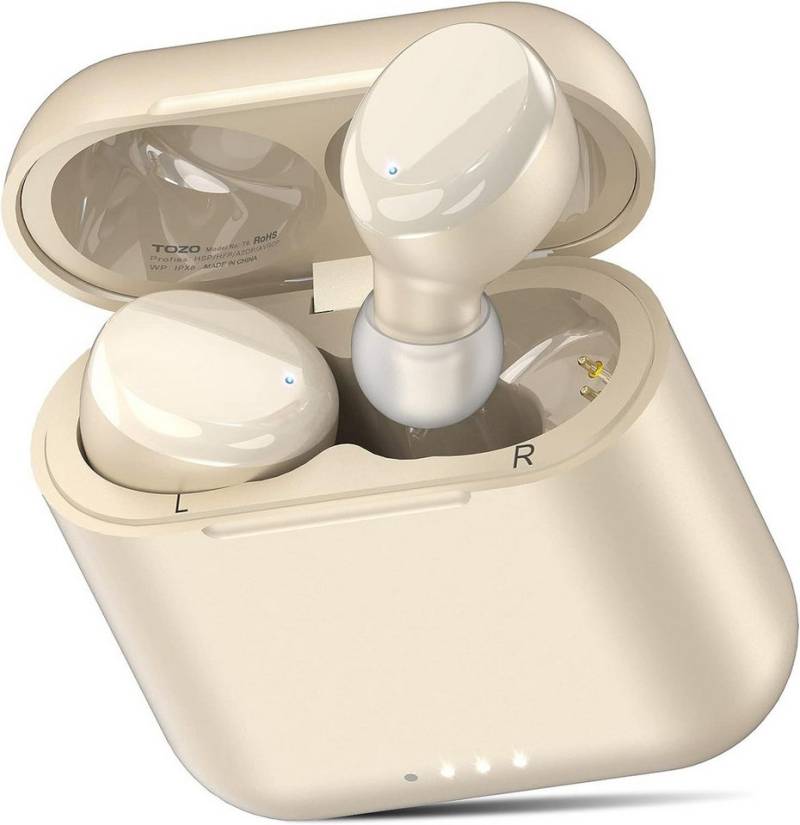 TOZO Kabellos Touch Control mit Kabellosem Ladecase, IPX8 Wasserdicht In-Ear-Kopfhörer (Schnurlose Freiheit mit Bluetooth 5.3 für eine stabile und zuverlässige Verbindung., Ohrhörer Bluetooth, Integriertem Mikrofon, Premium-Tiefbass für Sport) von TOZO