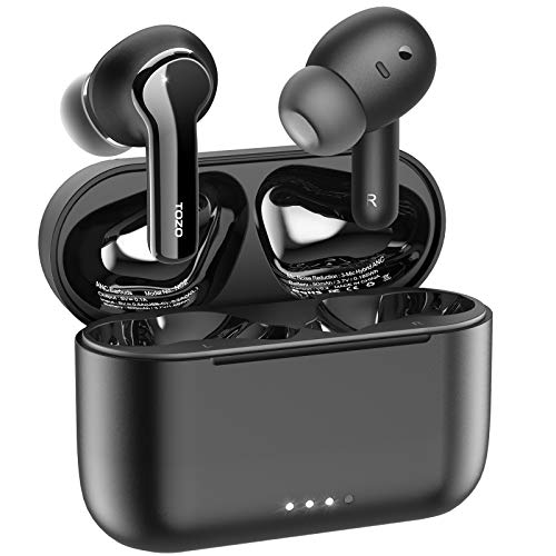 TOZO NC2 Kopfhörer Kabellos Bluetooth 5.2, Bluetooth Kopfhörer mit Hybrid Aktiver Geräuschunterdrückung, In-Ear Detection Kopfhörer, Eintauchender Sound Premium Tiefbass Ohrhörer, Schwarz von TOZO