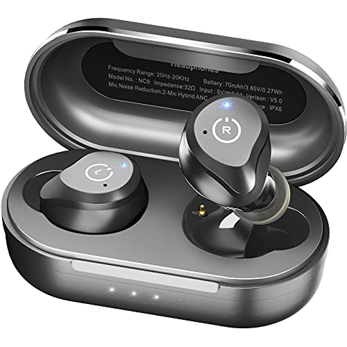 TOZO NC9 Bluetooth Headphones, Wireless Headphones with Hybrid Active Noise Cancellation, Bluetooth 5.3 Earphones, Stereo In-Ear Headphones with Immersive Sound, 3 Microphones von TOZO