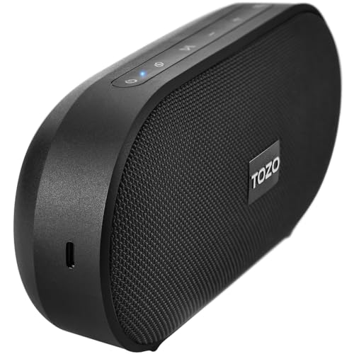 TOZO PA1 Bluetooth Lautsprecher mit 20W Stereo-Sound, 25 Stdn Spielzeit, IPX7 Wasserdicht tragbar mit EQ-Modusschalter App-Verbindung, Duale Pairing von Zwei Musikbox, Schwarz von TOZO