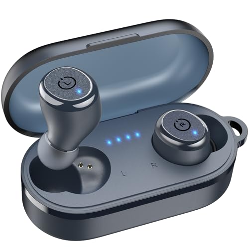 TOZO T10 Bluetooth Kopfhörer, 55 Stdn. Spielzeit mit Kabelloser Ladebox, App Customize 16 EQ, Ergonomisches Design IPX8 Wasserdicht Headset Leistungsstarker Sound für Sport Arbeit Studium, Blau von TOZO