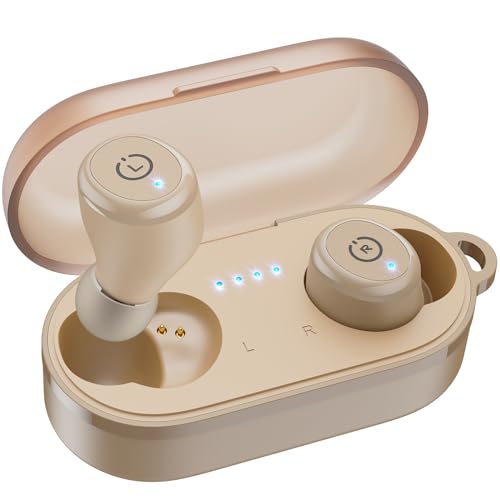 TOZO T10 Mini Bluetooth Kopfhörer 5,3 Kopfhörer Kabellos Bluetooth mit App, 55 Std Akkulaufzeit, IPX8 Wasserdicht In Ear Ohrhörer, ENC Noise Cancelling Kopfhörer mit Tiefer Bass für Sport - Khaki von TOZO