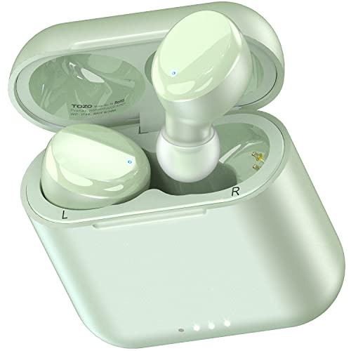 TOZO T6 Kopfhörer Kabellos Bluetooth 5.3 Bluetooth Kopfhörer, In Ear Kopfhörer 45 Std Akkulaufzeit mit Ladeetui, IPX8 Wasserdicht Kabellose Kopfhörer, Premium Tiefer Bass Sportkopfhörer - Grün von TOZO