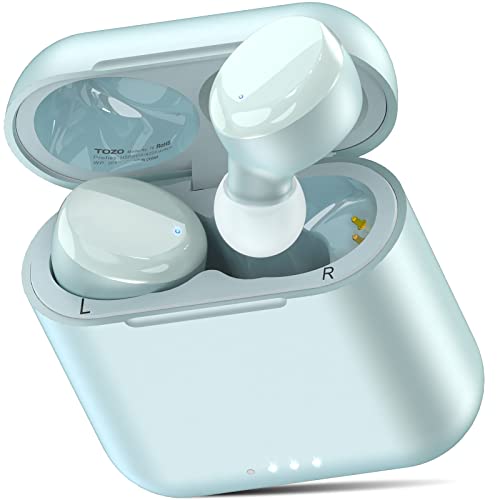TOZO T6 Kopfhörer Kabellos Bluetooth 5.3 Bluetooth Kopfhörer, In Ear Kopfhörer 45 Std Akkulaufzeit mit Ladeetui, IPX8 Wasserdicht Kabellose Kopfhörer, Premium Tiefer Bass Sportkopfhörer - Blau von TOZO