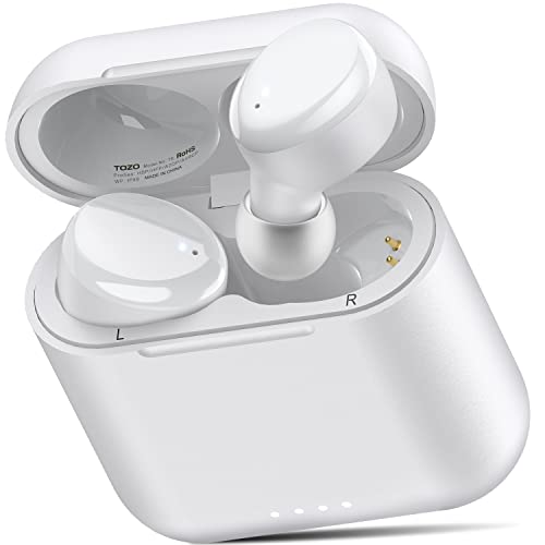 TOZO T6 Bluetooth Kopfhörer Kabellos In Ear Kopfhörer Touch Control mit Kabellosem Ladecase, IPX8 Wasserdicht Ohrhörer Bluetooth, Integriertem Mikrofon, Premium-Tiefbass Ohrhörer für Sport Weiß von TOZO